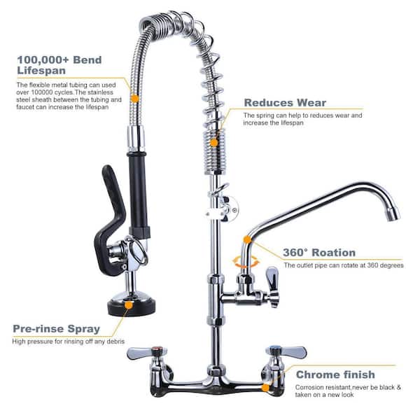 Wall Mount Commercial Kitchen Faucet