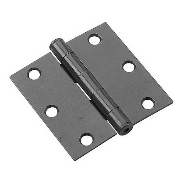Onward 3 in. x 3 in. Black Full Mortise Butt Hinge with Removable Pin (2-Pack)