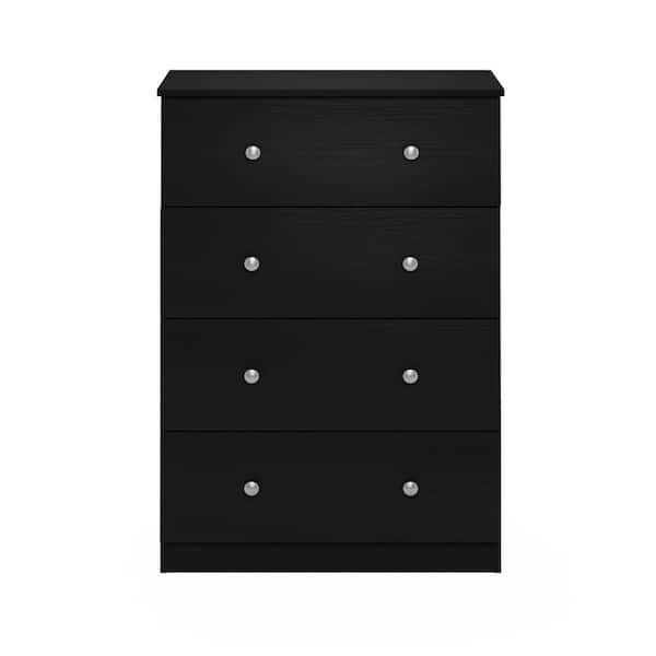 Furinno Lucca 15.75 in. Black Oak Simple Design 4-Drawer Dresser