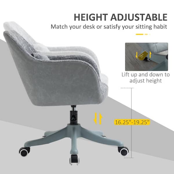 Vinsetto Ergonomic Office Chair Adjustable Height Linen Fabric Rocker 360° Swivel