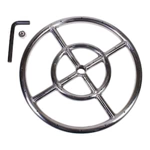 12 in. Round Stainless Steel Fire Pit Burner Ring, Double Ring