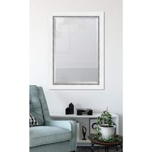 Large Rectangle White Beveled Glass Contemporary Mirror (42 in. H x 30 in. W)