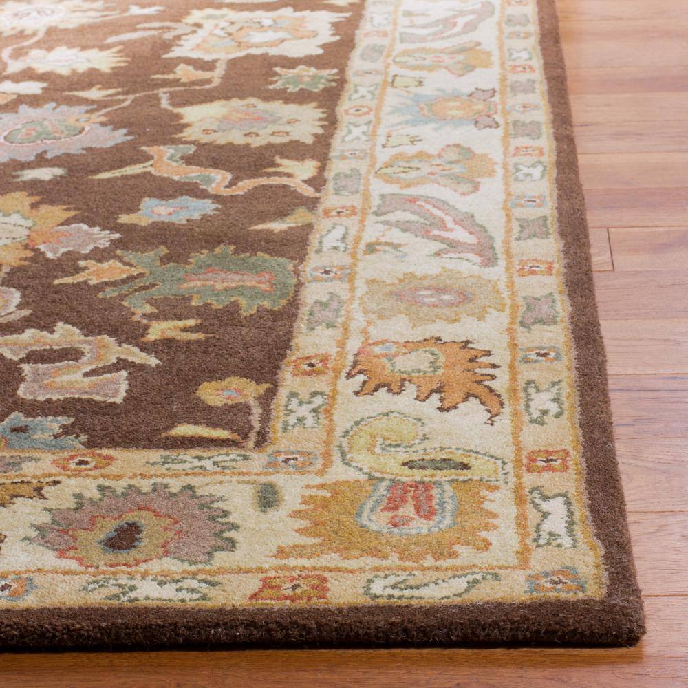 Brown and Ivory Hand-Tufted Wool Area Rug, 2' x 3'
