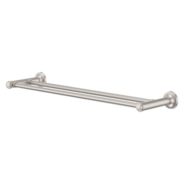 Briscoe 24 in. Wall Mounted Double Towel Bar in Spot Defense Brushed Nickel
