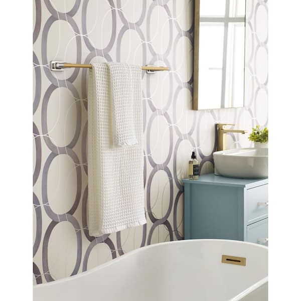 Esquire 24 in. Wall Mounted Towel Bar in Polished Nickel/Champagne Bronze