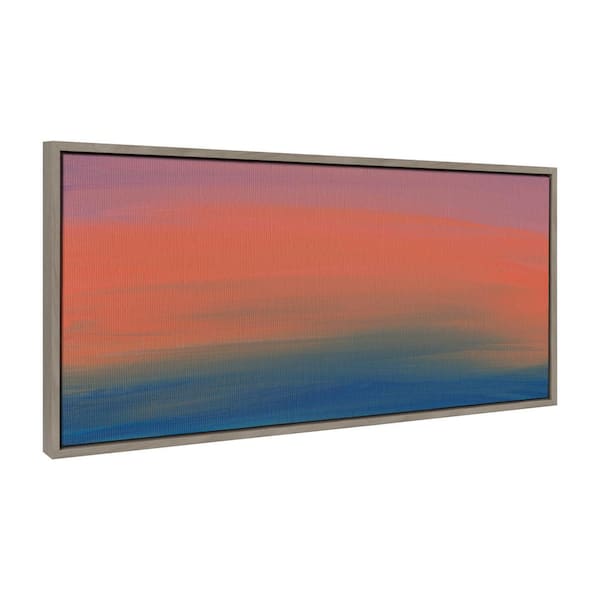 Kate and Laurel "Abstract Colorful Brushstrokes" by Mentoring Positives, 1-Piece Framed Canvas Abstract Art Print, 18 in. x 40 in.