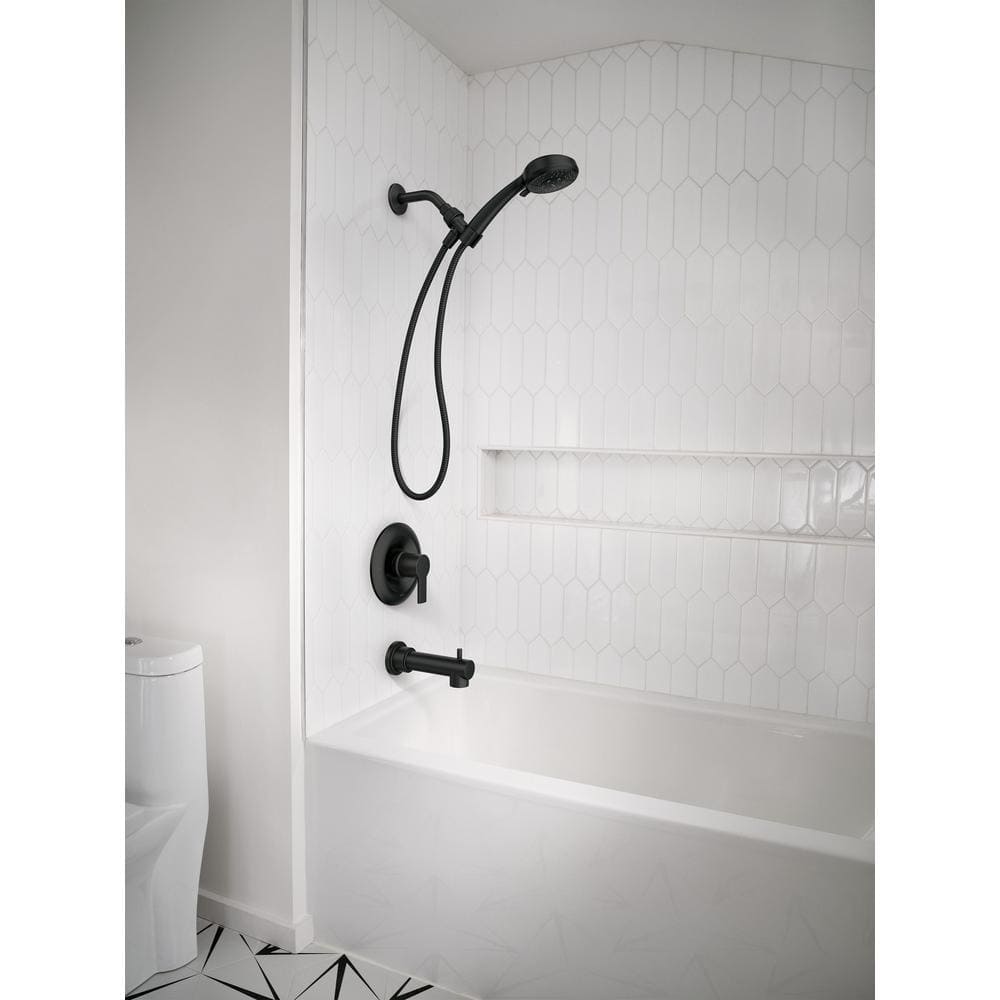 Matte Black Wall Mounted Handheld Shower Faucet Set