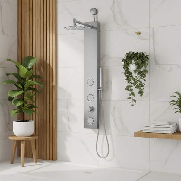 ANZZI Beverly Series 43 in. 3-Jetted Shower Tower with Heavy Rain