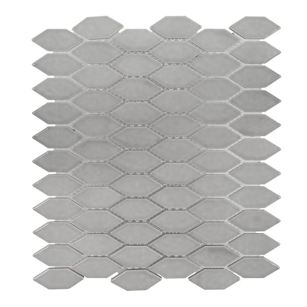Jeffrey Court Dovetail Grey 10.75 in. x 12.125 in. Hexagon Glossy Ceramic Mosaic Tile (0.905 sq. ft./Each)