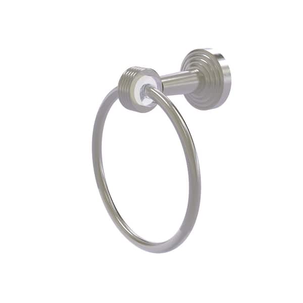 Allied Brass Pacific Beach Collection Wall Mounted Towel Ring with Groovy Accents in Satin Nickel