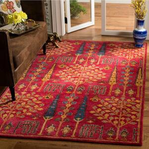 Heritage Red/Multi 5 ft. x 8 ft. Geometric Floral Area Rug