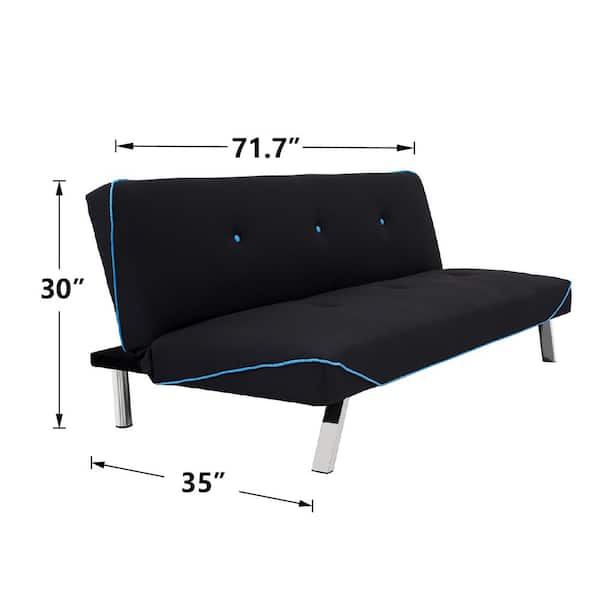 Boyel Living 35 In Black Polyester 3, 3 Seater Black Sofa Bed