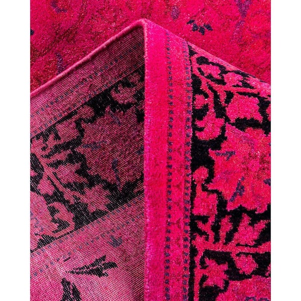 Chloe & Olivia Home Overdyed Pink 3 ft. x 5 ft. Solid Wool Indoor