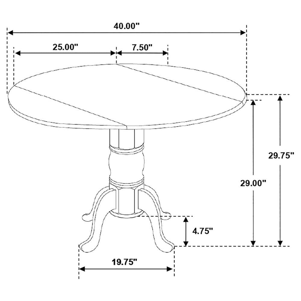 Natural Brown and White Round Extendable Wood Dining Table
