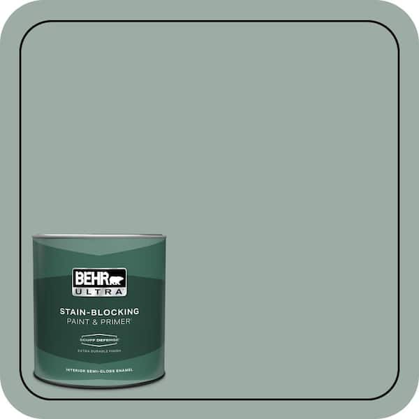 BEHR ULTRA 1 qt. #N420-3 Misty Moss Extra Durable Semi-Gloss Enamel Interior Paint & Primer