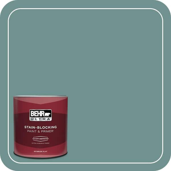 BEHR ULTRA 1 qt. #ECC-60-3 Pool Tide Extra Durable Flat Interior Paint & Primer