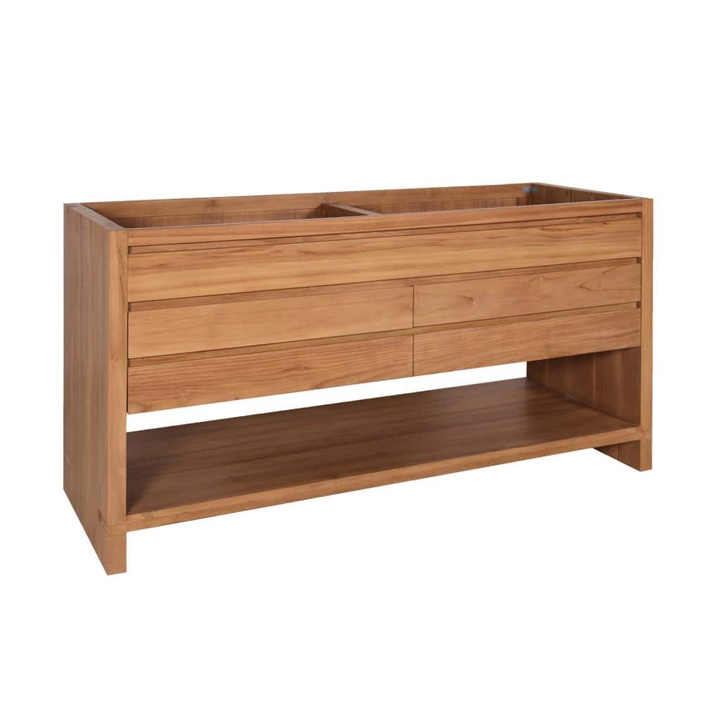 Kai 60" Natural Teak Double Vanity Cabinet