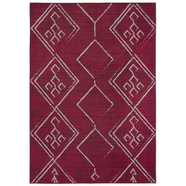 Machine selling Washable Area Rug Tribal Moroccan Geometric 6 by 6 ft Square