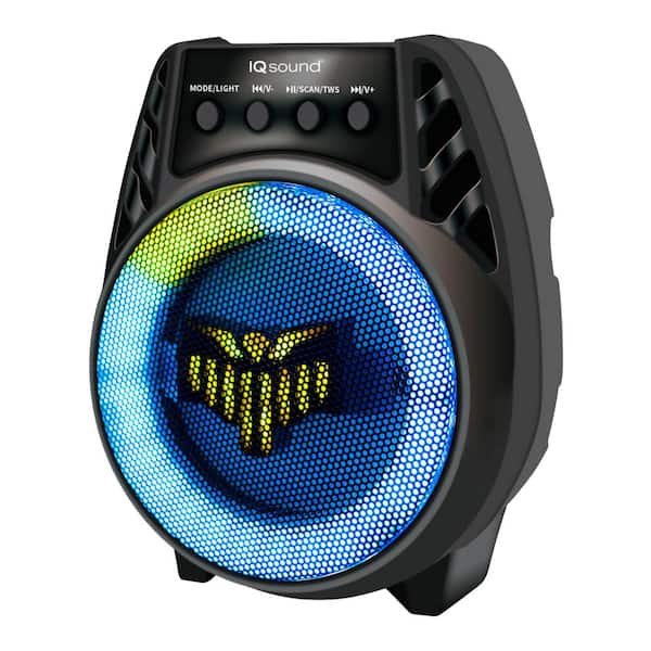 4 Inch Bluetooth TWS Rechargeable LED Light Party Speaker in Black