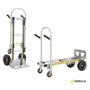 1,000 lbs. Capacity Convertible All Aluminum Hand Truck with Multi-Grip Power Handle, Wide Load Toe Plate Technology