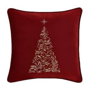 Spirit Crimson Polyester Square Decorative Throw Pillow 18 x 18 in.