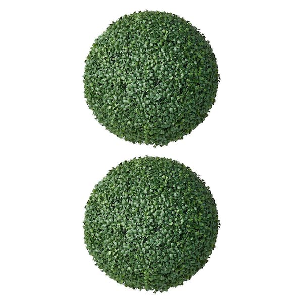 18in Artificial Topiary Balls UV-Resistant Greenery Balls Indoor Outdoor Garden Home Decor Set of 2