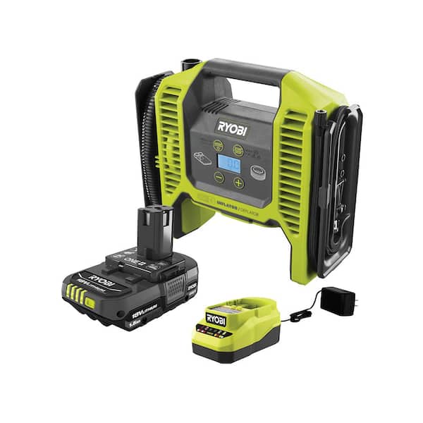 RYOBI ONE+ Cordless Dual Function Portable Inflator/Deflator with Ah and 18V Charger P747KN - The Home Depot