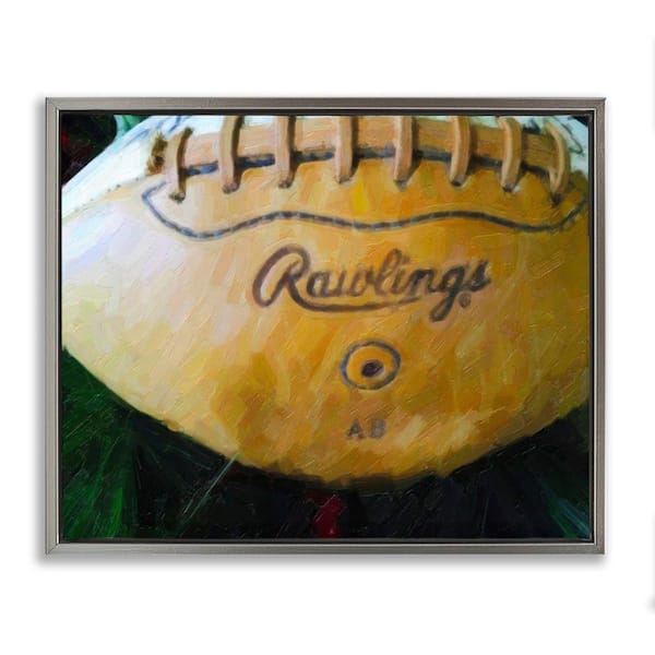 Stupell Industries Painterly Team Football by Graffi*tee Studios Gray Floater Frame Sports Graphic Art Print 17 in. x 21 in.