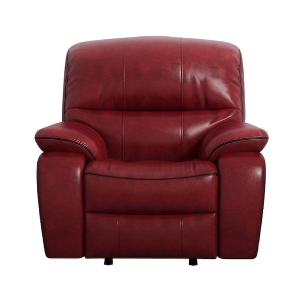 EVERGLADE HOME Slater Red Faux Leather Arm Chair