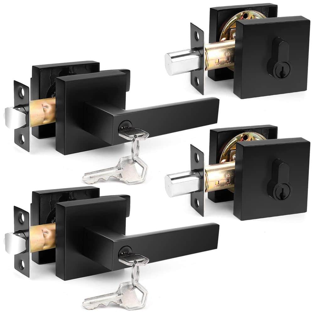 2-Pack Entry Door Levers and Single Cylinder Deadbolt Locksets with 12 Keys in Flat Black Finish price history on PriceWatchPro