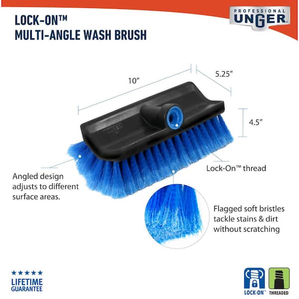 Unger Professional LockOn Stiff Non-Scratch Swivel Grout Brush