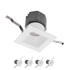 Pop-in 4 in. 3000K Square Remodel Recessed Integrated LED Kit in White (4-Pack)
