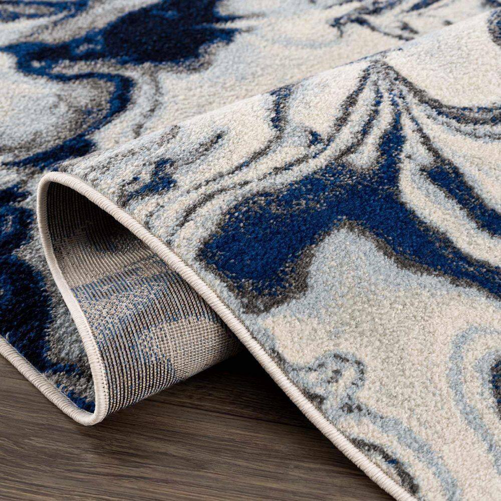 Coastal Charm Blue and Teal Shag Rug 5'3" x 7'3"