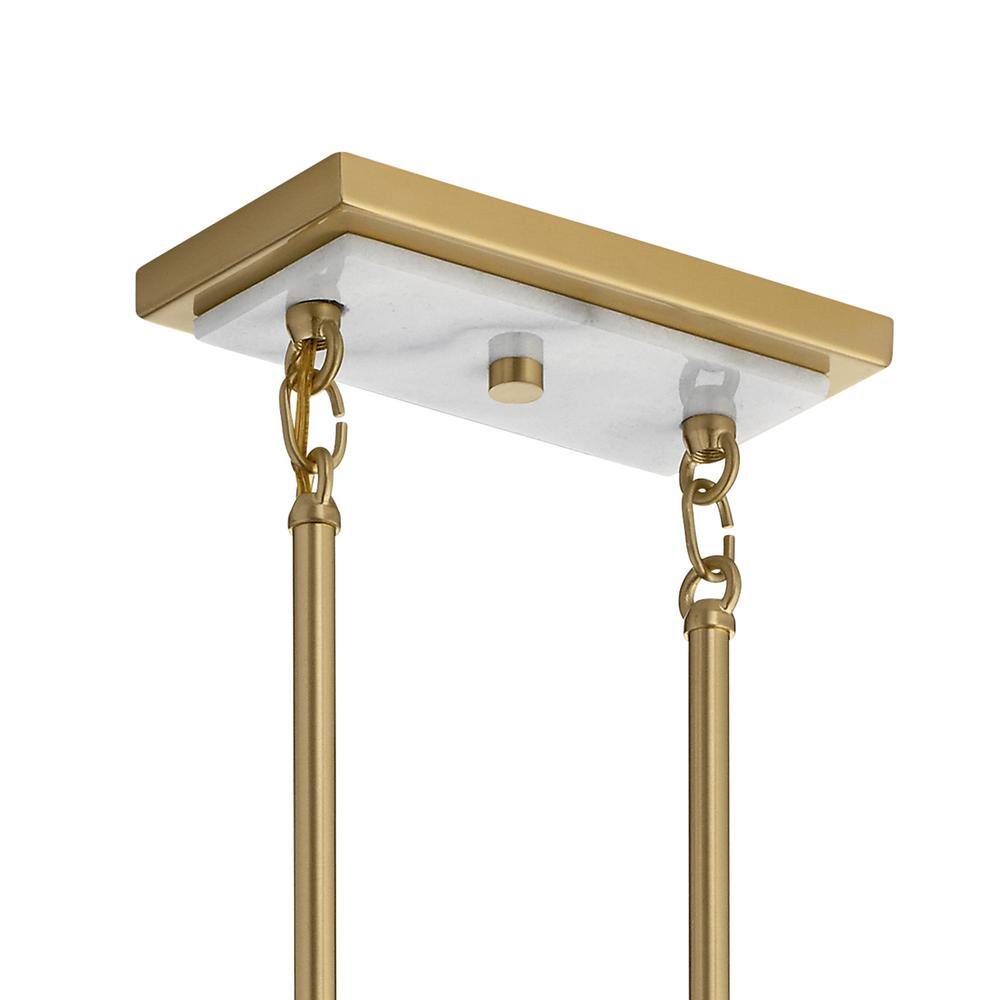 Champagne Gold 8-Light Linear Chandelier with Drum Shades
