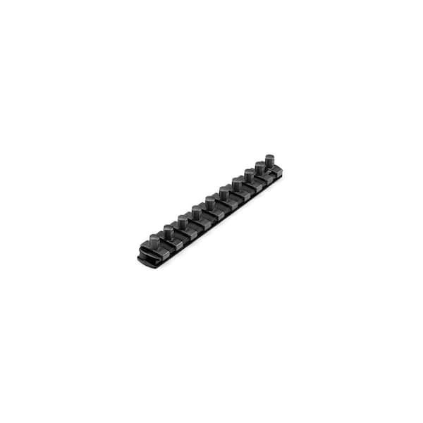 3/8 in. Drive x 8 in. Socket Rail, 10 Clips (Black)