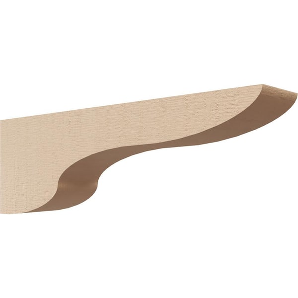 Ekena Millwork 2 in. x 4 in. x 12 in. Series 3 Thin Carmel Rough Cedar Woodgrain Timberthane Polyurethane Corbel, Primed Tan