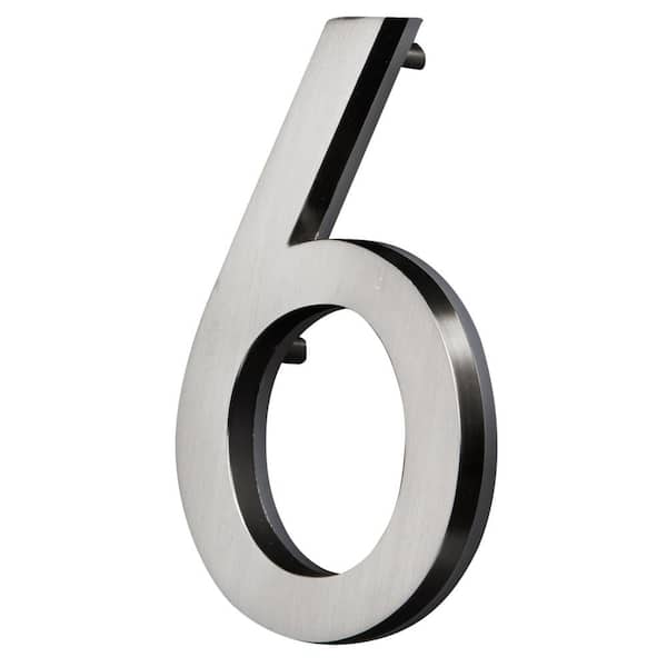 KLASSEN BRONZE LIMITED 5 in. Satin Nickel LED Backlit House Number 6