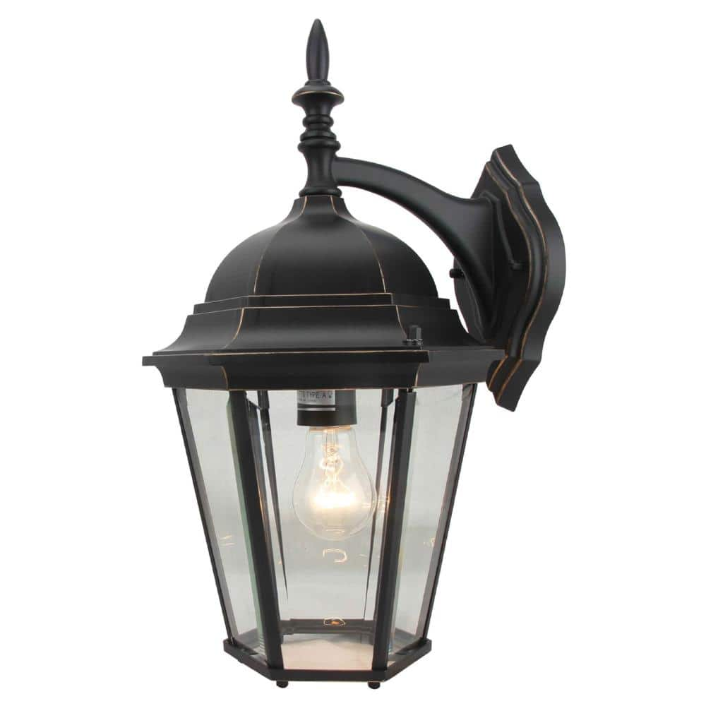 Valerie Imperial Black Dusk to Dawn Outdoor Lanterns Hardwired Lantern ...