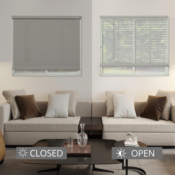 Chicology Gray Cordless Room Darkening Vinyl Mini Blind with 1 in