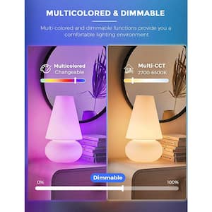 100-Watt-Equivalent A21 WIFI Dimmable RGBCW Color Changing Smart LED Bulbs in 6500K (2-Pack)