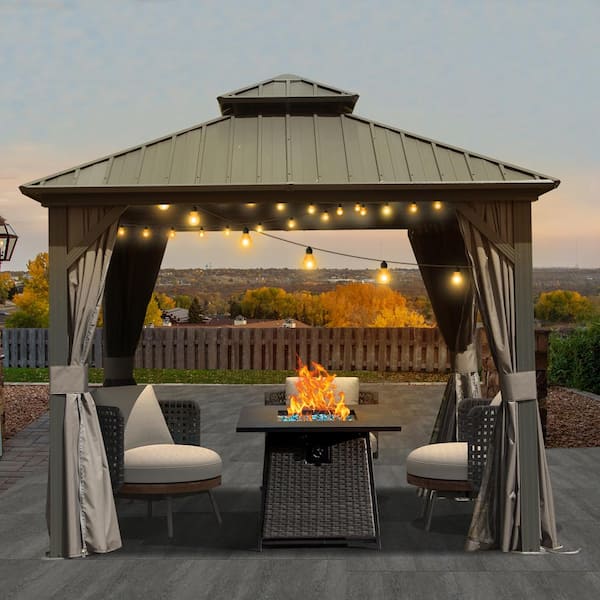 domi outdoor living 10 ft. x 10 ft. Aluminum Hardtop Gazebo with