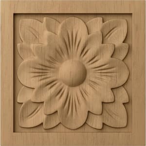 3/4 in. x 3-1/2 in. x 3-1/2 in. Unfinished Wood Lindenwood Medium Dogwood Flower Rosette