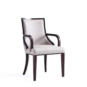 Grand Light Grey Faux Leather Dining Arm Chair