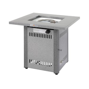 Silver Square Metal Fire Pit Table