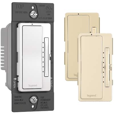 Legrand radiant 450W Multi-Location Master Rocker Dimmer for LED/CFL/Halogen/Incandescent Bulbs, White/Light Almond/Ivory