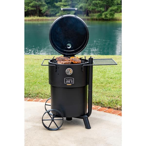 OKLAHOMA JOE'S 19202089 Bronco Charcoal Drum Smoker Grill in Black with 284 sq. in. Cooking Space - 2