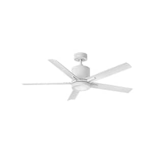 Hinkley Vail 52" Integrated LED 6-Speed Indoor/Outdoor Ceiling Fan, Matte White