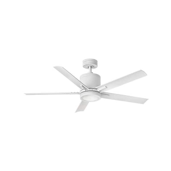 HINKLEY Hinkley Vail 52" Integrated LED 6-Speed Indoor/Outdoor Ceiling Fan, Matte White