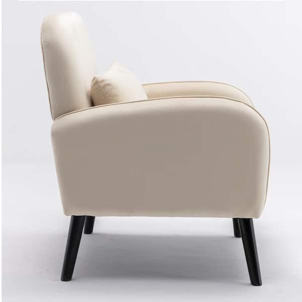 Fabric Upholstered White Swivel Accent Chair Armchair Round Barrel Chair  Comfy Single Sofa Modern Side Chair