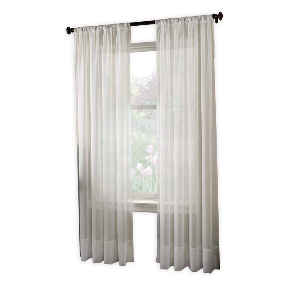 Winter White Sheer Voile 59" x 144" Window Curtain Panel